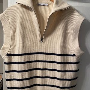 Zara like new Navy & Cream sweater vest